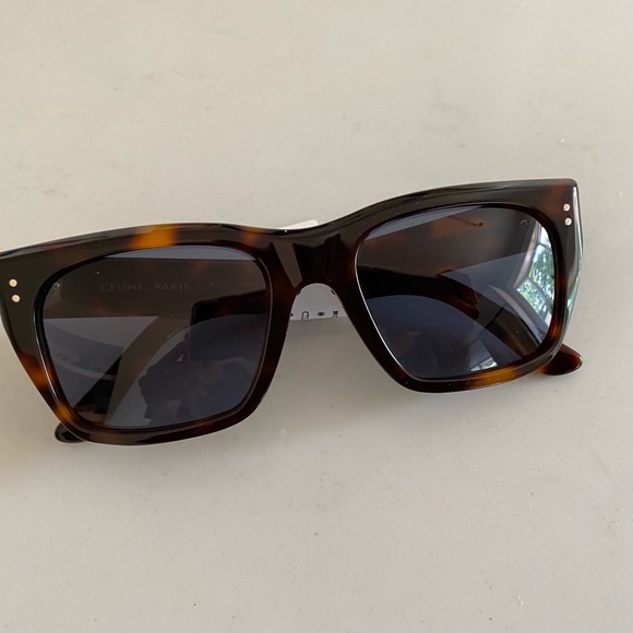 Brand New Brown Black Tortoise Celine Sunglasses Chic Rectangular 90’s Style - Picture 8 of 9